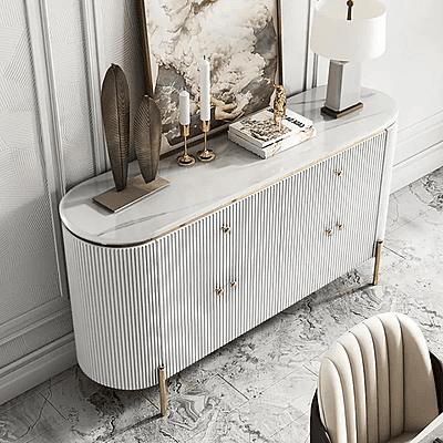Vikinterio 55.1" Modern Marble Top Buffet & Sideboard Vikinterio 55.1" Modern Marble Top Buffet & Sideboard
