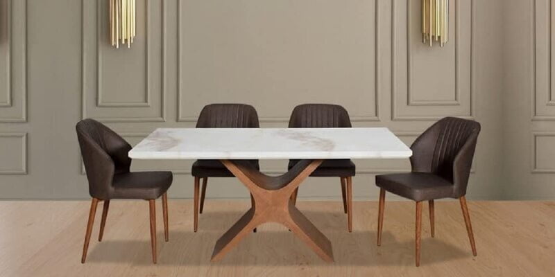VIKINTERIO Star Four Seater Dining Table Set with 4 Chairs VIKINTERIO Star Four Seater Dining Table Set with 4 Chairs