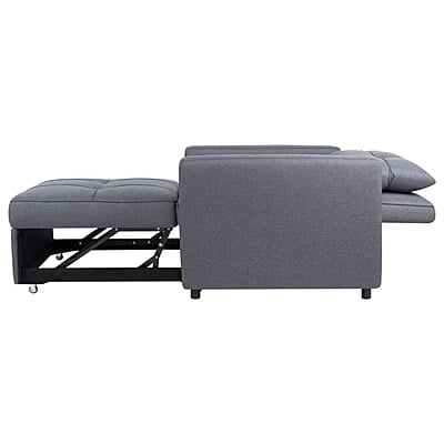 Vikinterio 3 in 1 Convertible Chair Bed, Lounger Sleeper Chair Bed in Gray Linen Fabric Vikinterio 3 in 1 Convertible Chair Bed, Lounger Sleeper Chair Bed in Gray Linen Fabric