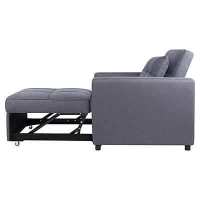 Vikinterio 3 in 1 Convertible Chair Bed, Lounger Sleeper Chair Bed in Gray Linen Fabric Vikinterio 3 in 1 Convertible Chair Bed, Lounger Sleeper Chair Bed in Gray Linen Fabric