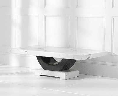 Vikinterio U Shape White Marble Coffee Table Vikinterio U Shape White Marble Coffee Table