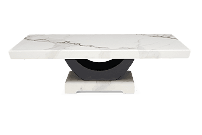 Vikinterio U Shape White Marble Coffee Table Vikinterio U Shape White Marble Coffee Table