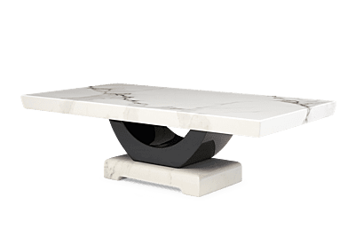 Vikinterio U Shape White Marble Coffee Table Vikinterio U Shape White Marble Coffee Table