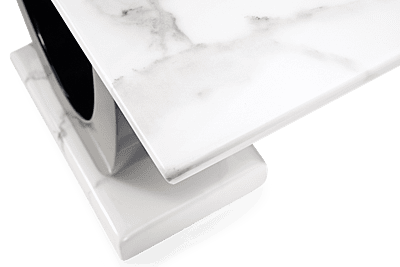 Vikinterio U Shape White Marble Coffee Table Vikinterio U Shape White Marble Coffee Table