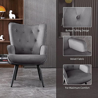 Vikinterio Upholstered Wingback Chair Vikinterio Upholstered Wingback Chair