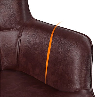 Vikinterio Butterfly Wingback Chair in Chesnut Brown Faux Leather Vikinterio Butterfly Wingback Chair in Chesnut Brown Faux Leather