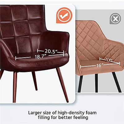 Vikinterio Butterfly Wingback Chair in Chesnut Brown Faux Leather Vikinterio Butterfly Wingback Chair in Chesnut Brown Faux Leather