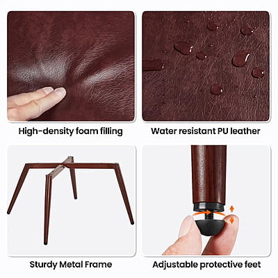 Vikinterio Butterfly Wingback Chair in Chesnut Brown Faux Leather Vikinterio Butterfly Wingback Chair in Chesnut Brown Faux Leather
