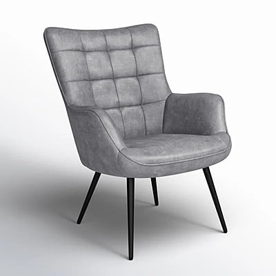 Vikinterio Upholstered Wingback Chair in Gray Polister fabric Vikinterio Upholstered Wingback Chair in Gray Polister fabric