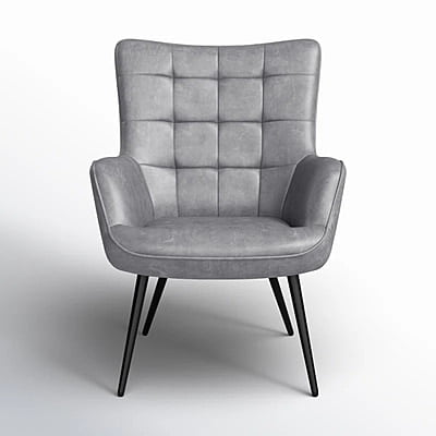 Vikinterio Upholstered Wingback Chair in Gray Polister fabric Vikinterio Upholstered Wingback Chair in Gray Polister fabric