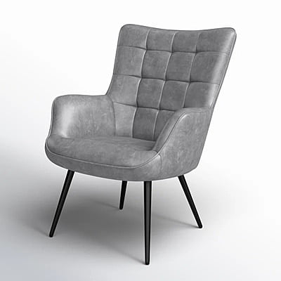 Vikinterio Upholstered Wingback Chair in Gray Polister fabric Vikinterio Upholstered Wingback Chair in Gray Polister fabric