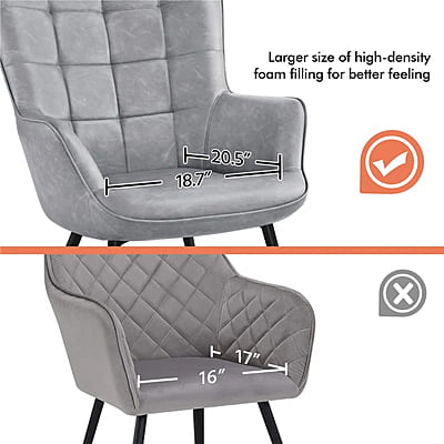 Vikinterio Upholstered Wingback Chair in Gray Polister fabric Vikinterio Upholstered Wingback Chair in Gray Polister fabric