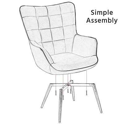 Vikinterio Upholstered Wingback Chair in Gray Polister fabric Vikinterio Upholstered Wingback Chair in Gray Polister fabric
