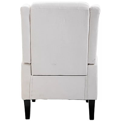Vikinterio Morrisa Wingback Chair in Cream Polister Fabric Vikinterio Morrisa Wingback Chair in Cream Polister Fabric