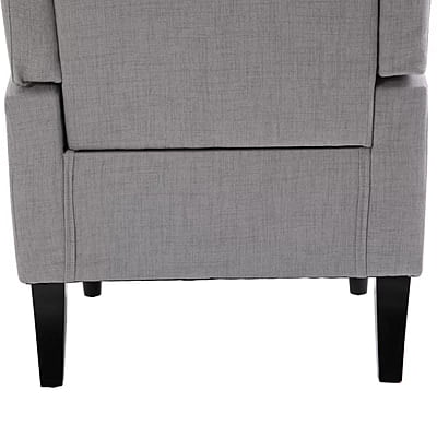 Vikinterio Morrisa Wingback Chairin Gray Polister Fabric Vikinterio Morrisa Wingback Chairin Gray Polister Fabric