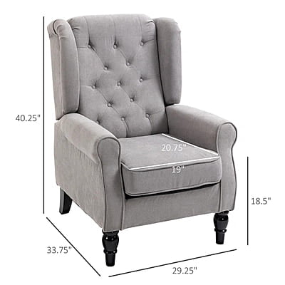 Vikinterio Morrisa Wingback Chairin Gray Polister Fabric Vikinterio Morrisa Wingback Chairin Gray Polister Fabric