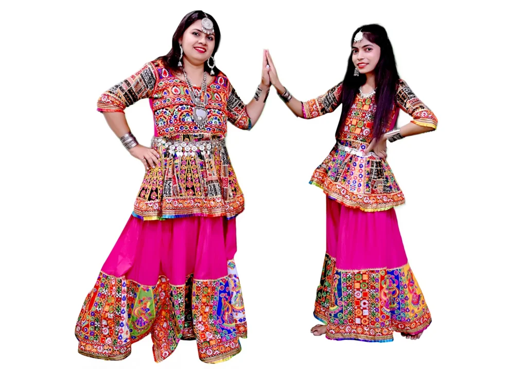 Garba Dance Lehenga Choli Dress for Mother and Daughter