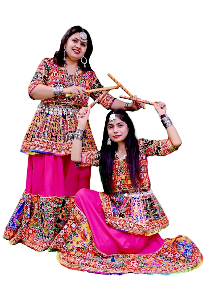 Garba Dance Lehenga Choli Dress for Mother and Daughter