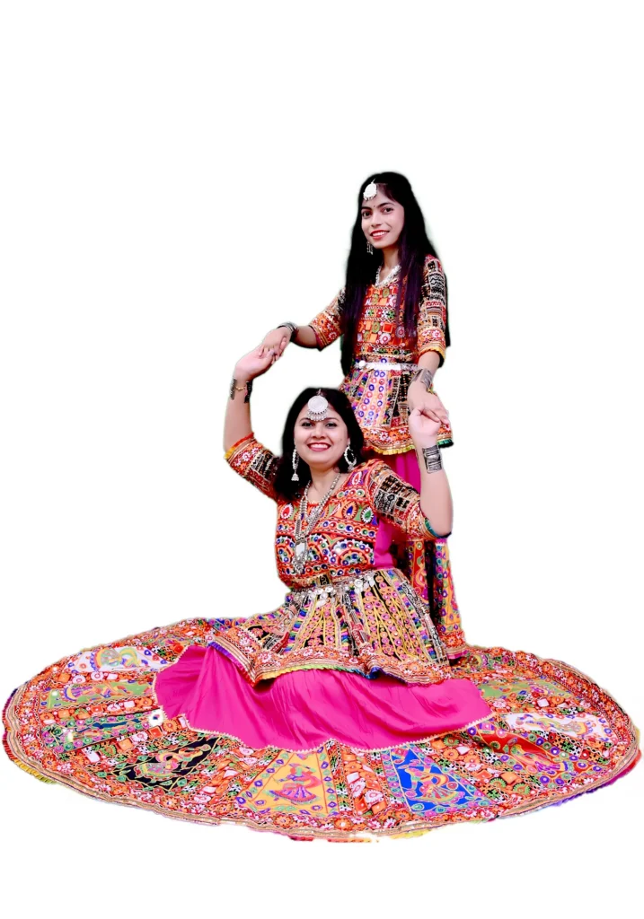 Garba Dance Lehenga Choli Dress for Mother and Daughter