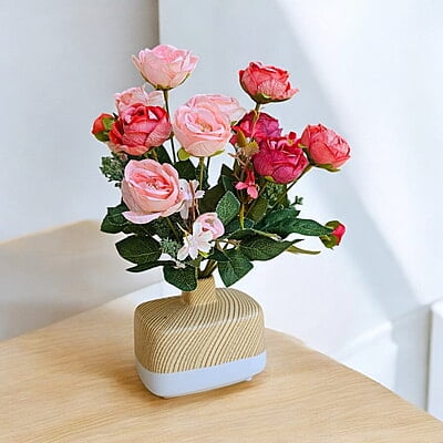 Wood Grain Ceramic Vase Light Brown Top Wood Grain Ceramic Vase Light Brown Top