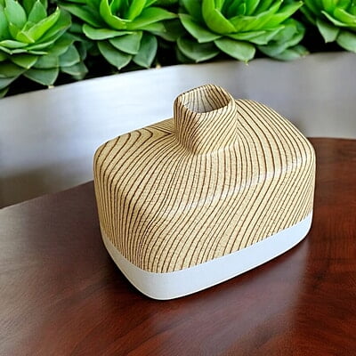 Wood Grain Ceramic Vase Light Brown Top Wood Grain Ceramic Vase Light Brown Top