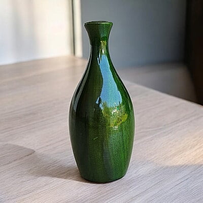 Green Wooden Vase Green Wooden Vase