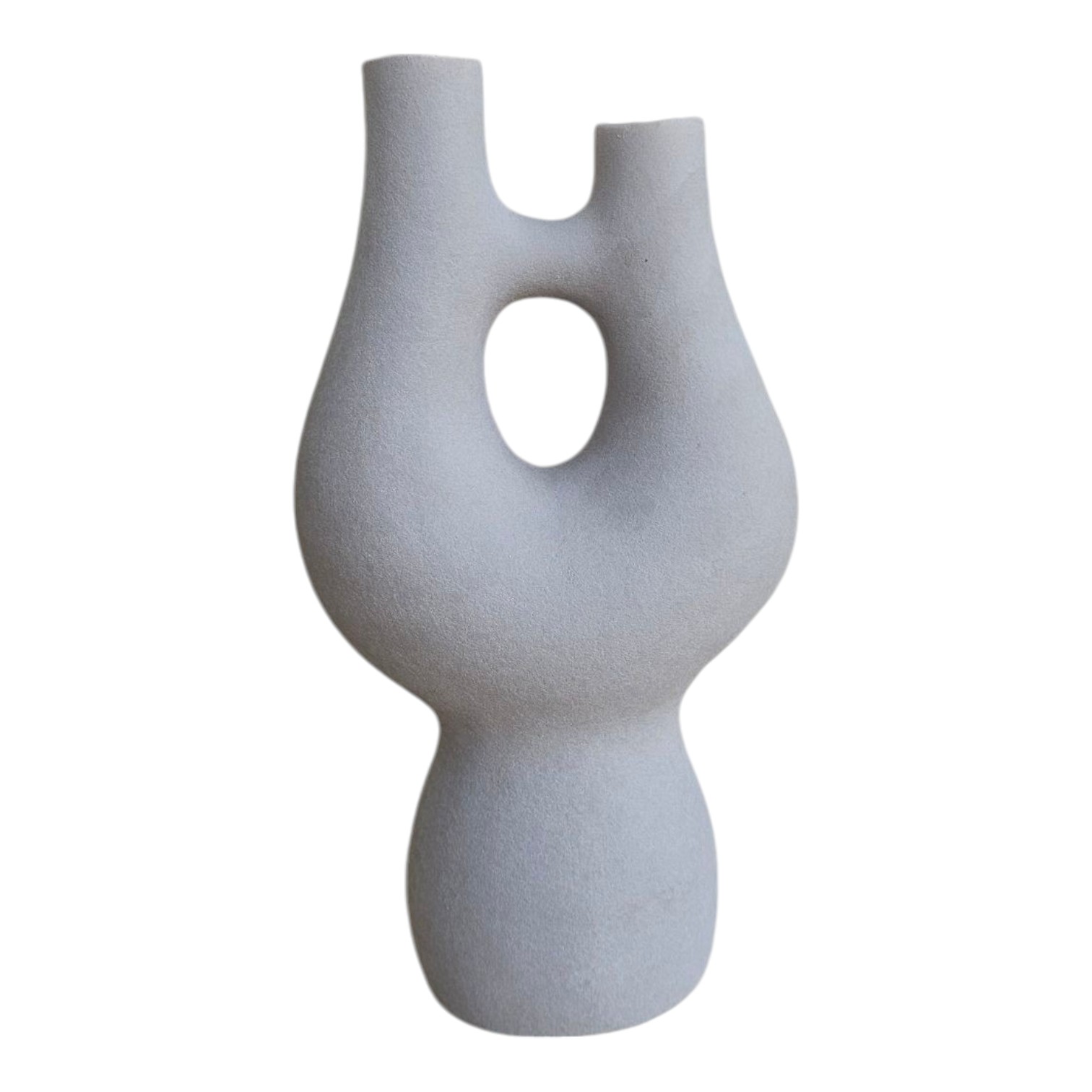 Flower Vase Abstract Grey Two Opening Flower Vase Abstract Grey Two Opening