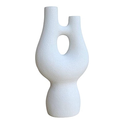 Flower Vase Abstract Solid White Two Opening Flower Vase Abstract Solid White Two Opening