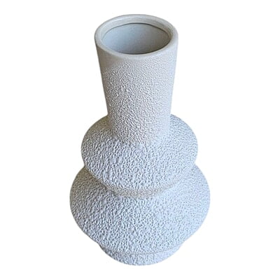 Flower Vase Tiered Solid White Flower Vase Tiered Solid White