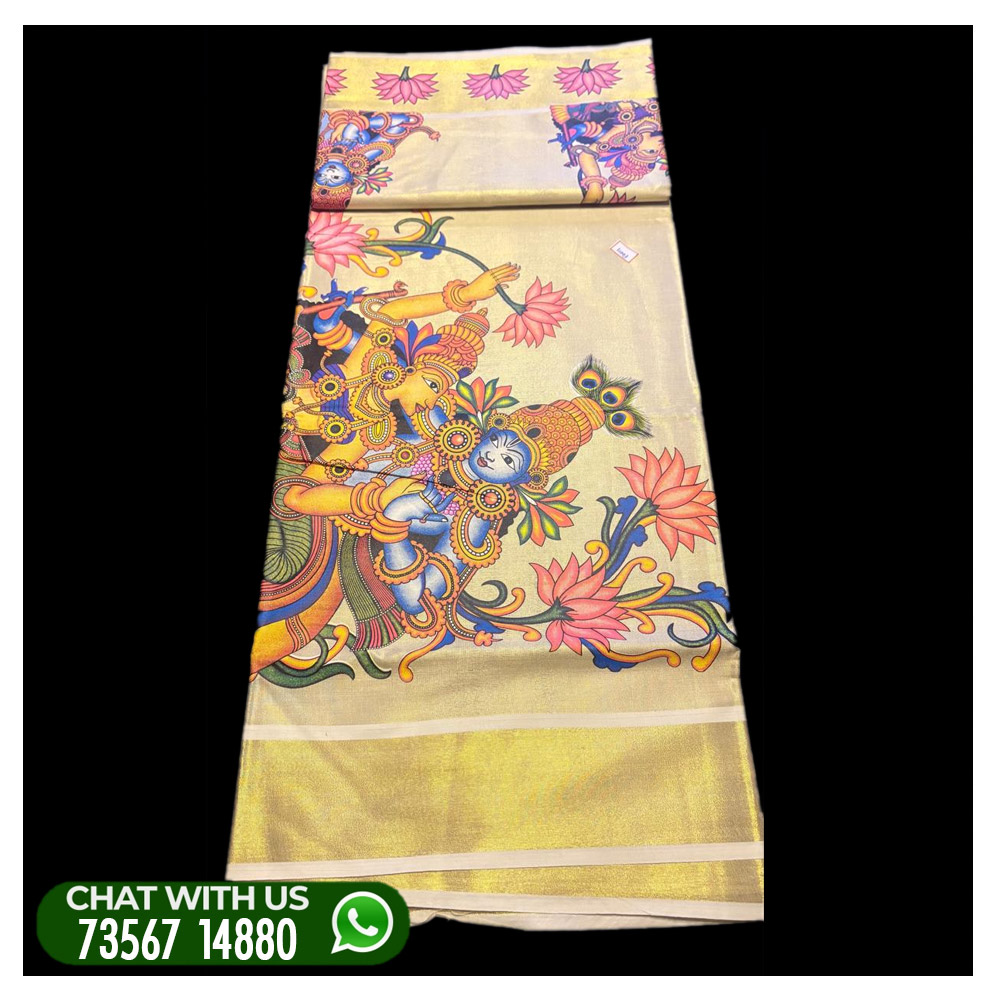 Very-SPecial-print-Saree-Guruvayoor-Mural-Print
