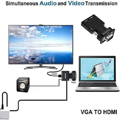 Vga M To Hdmi F Converter With Audio for PC, Monitor HDTV Laptop, Projector Vga M To Hdmi F Converter With Audio for PC, Monitor HDTV Laptop, Projector