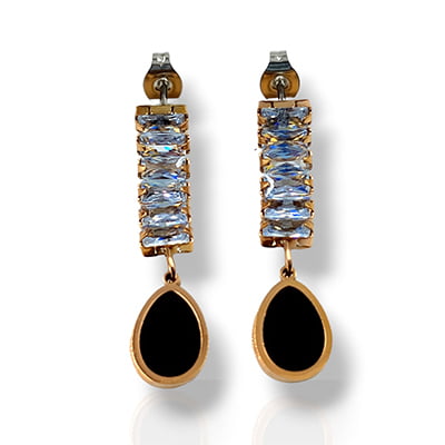 Anti-Tarnish Vintage Teardrop Studded Stone Dropped Earrings Anti-Tarnish Vintage Teardrop Studded Stone Dropped Earrings