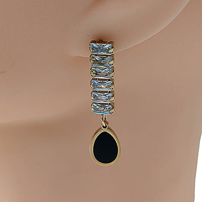Anti-Tarnish Vintage Teardrop Studded Stone Dropped Earrings Anti-Tarnish Vintage Teardrop Studded Stone Dropped Earrings