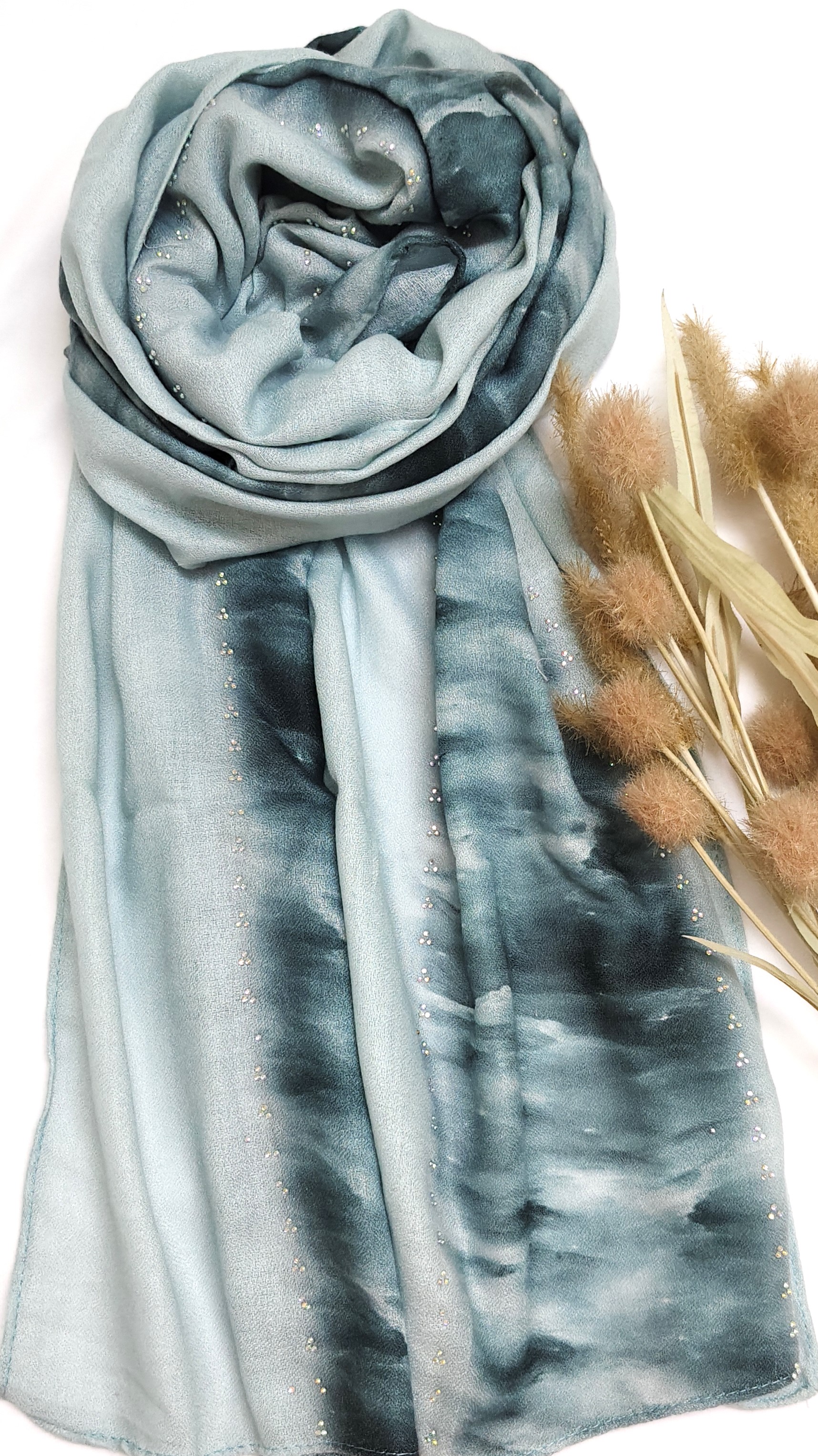 Viscose Summer Cool Cotton 3d Print Design and Crystal Stone