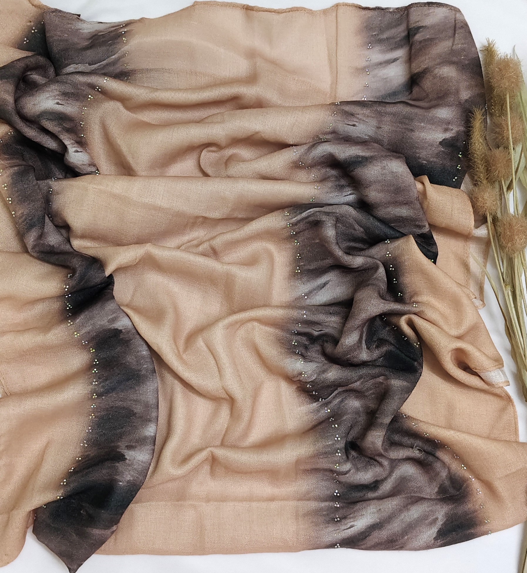 Viscose Summer Cool Cotton 3d Print Design and Crystal Stone