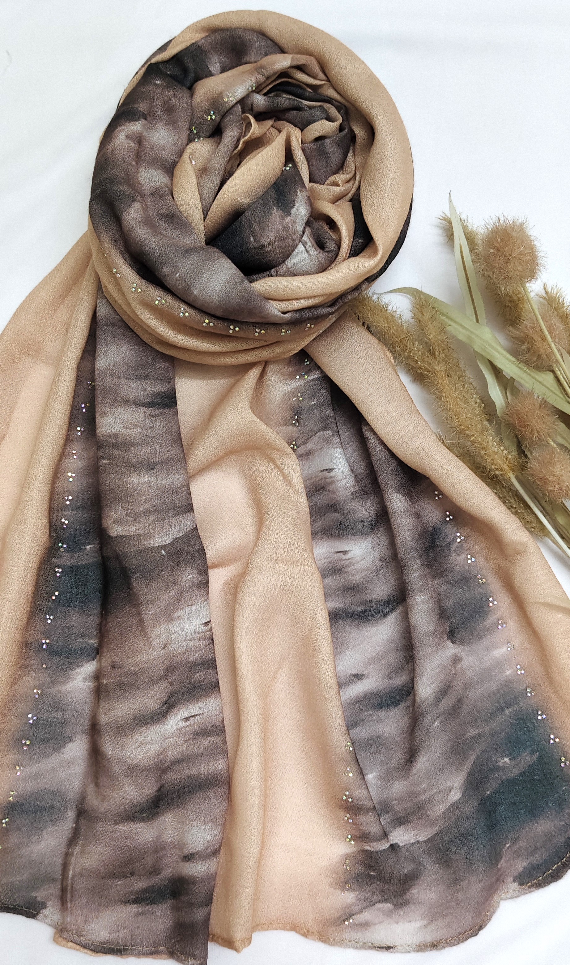 Viscose Summer Cool Cotton 3d Print Design and Crystal Stone