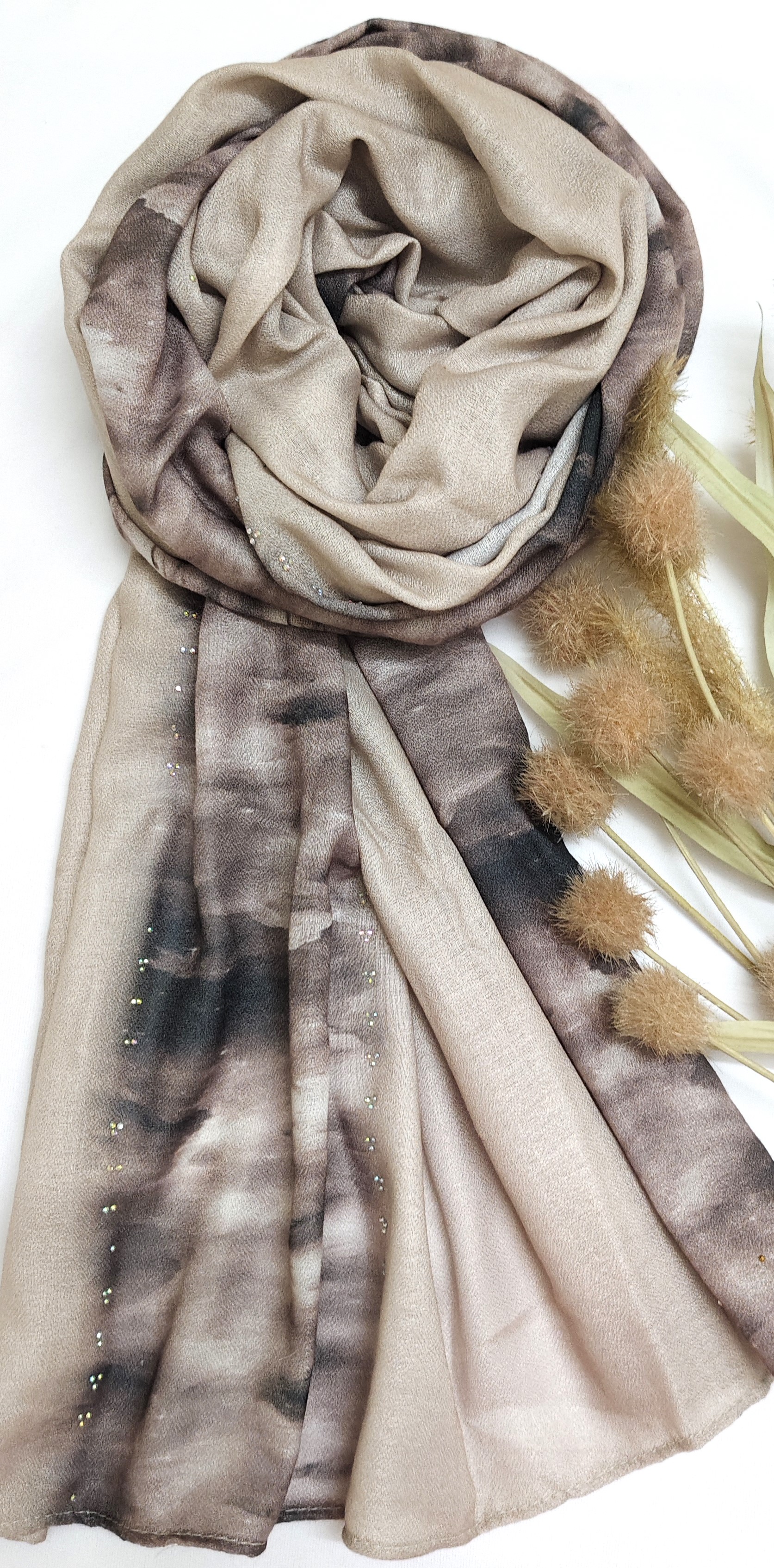 Viscose Summer Cool Cotton 3d Print Design and Crystal Stone