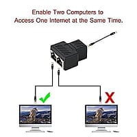 RJ45 Splitter Connectors Adapter 1X2 Ethernet Splitter Coupler Double Socket Hub Interface For Personal Computer, Laptop (Black) RJ45 Splitter Connectors Adapter 1X2 Ethernet Splitter Coupler Double Socket Hub Interface For Personal Computer, Laptop (Black)