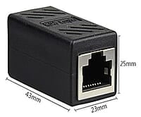 RJ45 Female-to-Female LAN Connector Ethernet Network Cable Extension Couple Joiner Charging Adapter (Black) RJ45 Female-to-Female LAN Connector Ethernet Network Cable Extension Couple Joiner Charging Adapter (Black)