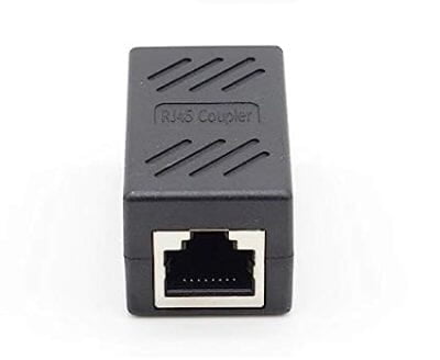 RJ45 Female-to-Female LAN Connector Ethernet Network Cable Extension Couple Joiner Charging Adapter (Black) RJ45 Female-to-Female LAN Connector Ethernet Network Cable Extension Couple Joiner Charging Adapter (Black)