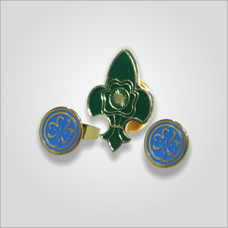 WAGGGS Badge, Woggle, BSG Pin Badge - Set