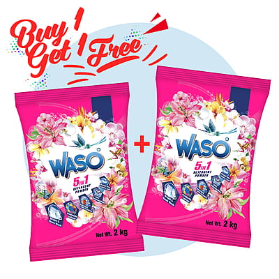 WASO | 5-in-1 Detergent Powder 2KG (Buy 1 Get 1) WASO | 5-in-1 Detergent Powder 2KG (Buy 1 Get 1)