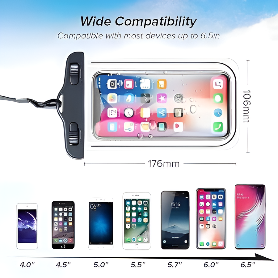 WATERPROOF POUCH FOR TRANSPARENT MOBILE COVER HEAVY WATERPROOF POUCH FOR TRANSPARENT MOBILE COVER HEAVY