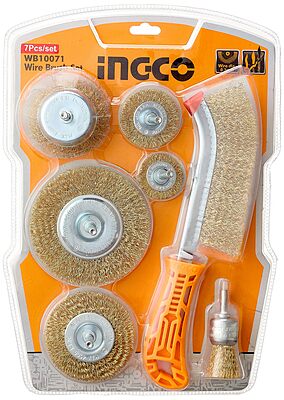 INGCO 7 Pcs Wire Brush Set WB10071