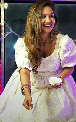 Chikankari Pleated Dress-OffWhite-4