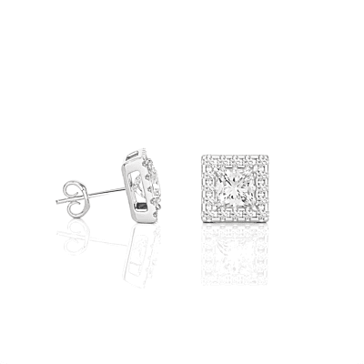 Tara Crown Glow – Halo Diamond Studs