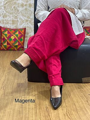 Woolen Knitted Salwar-Magenta Woolen Knitted Salwar-Magenta