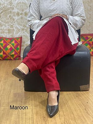 Woolen Knitted Salwar-Maroon Woolen Knitted Salwar-Maroon