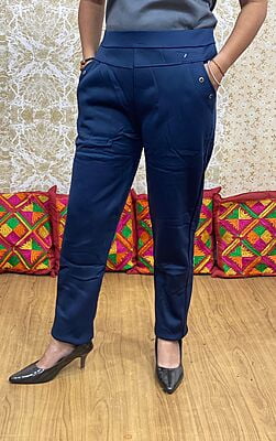 Woolen Knitted Trouser-NavyBlue