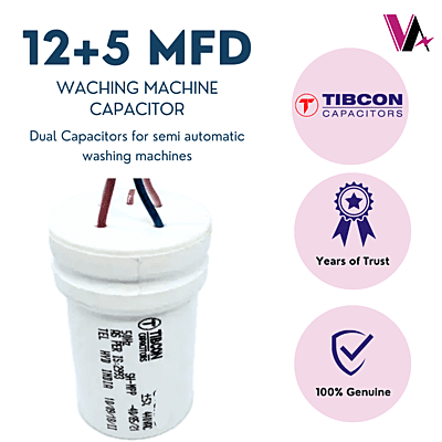 Tibcon 12 + 5 MFD Dual Capacitors for Washing Machine Tibcon 12 + 5 MFD Dual Capacitors for Washing Machine
